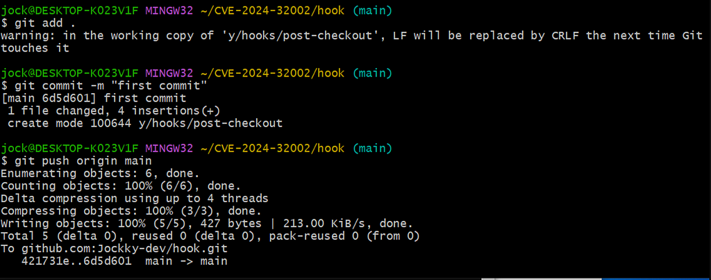 Exploiting CVE-2024–32002: Git RCE via git clone [ພາສາລາວ] — article image 9